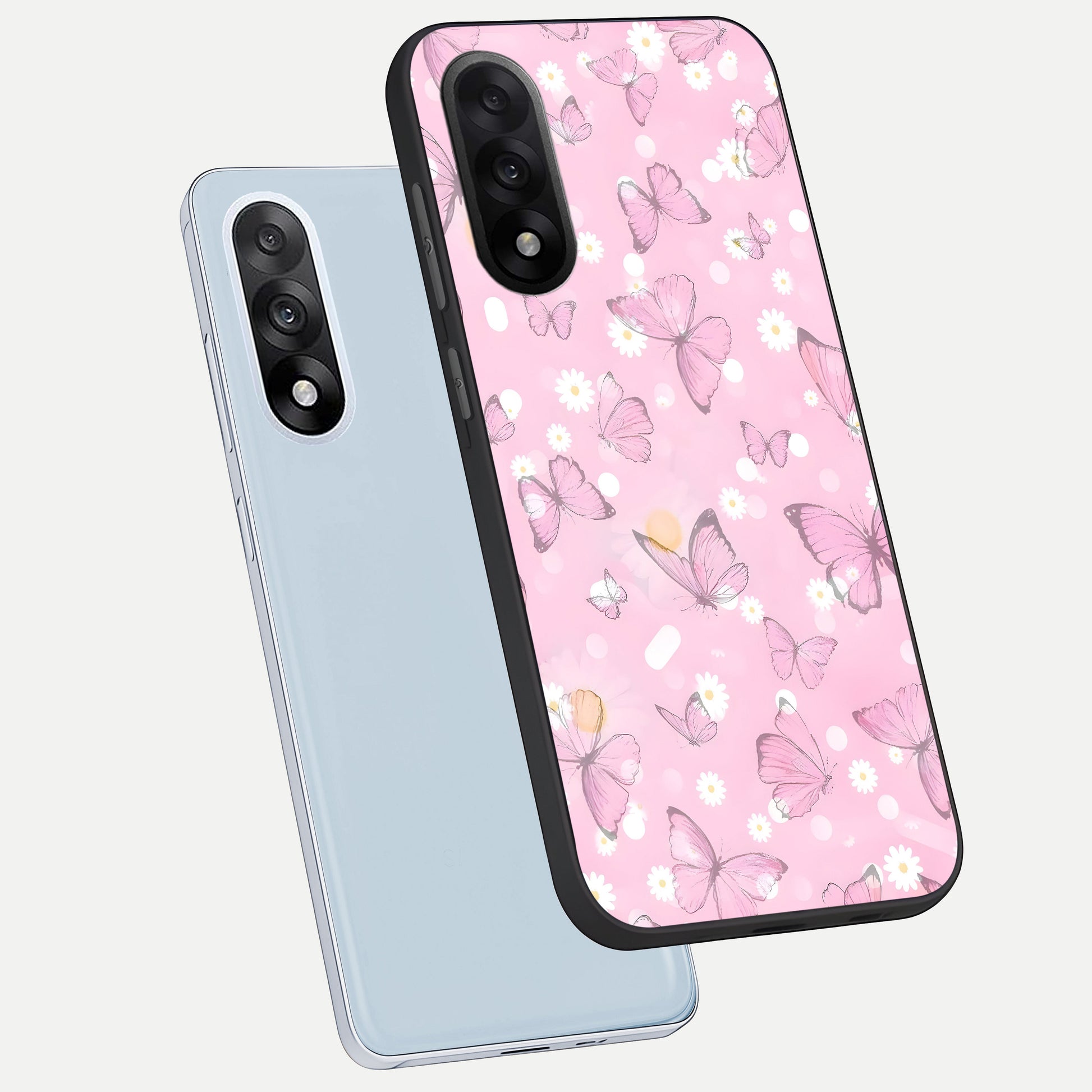  Blush Butterfly Garden phone case For Oneplus Nord 5 showing premium glass back cover with detailed artwork
