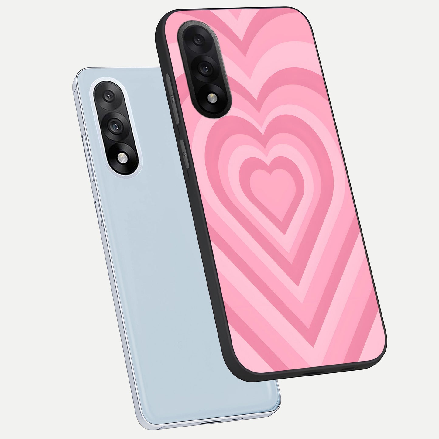  Blush Heart Waves phone case For Oneplus Nord 5 showing premium glass back cover with detailed artwork