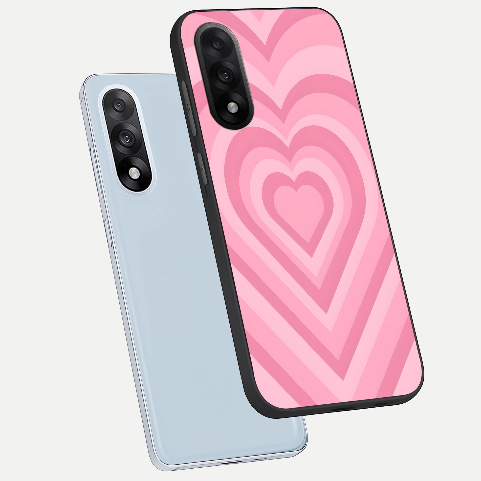  Blush Heart Waves phone case For Oneplus Nord 5 showing premium glass back cover with detailed artwork
