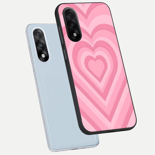  Blush Heart Waves phone case For Oneplus Nord 5 showing premium glass back cover with detailed artwork