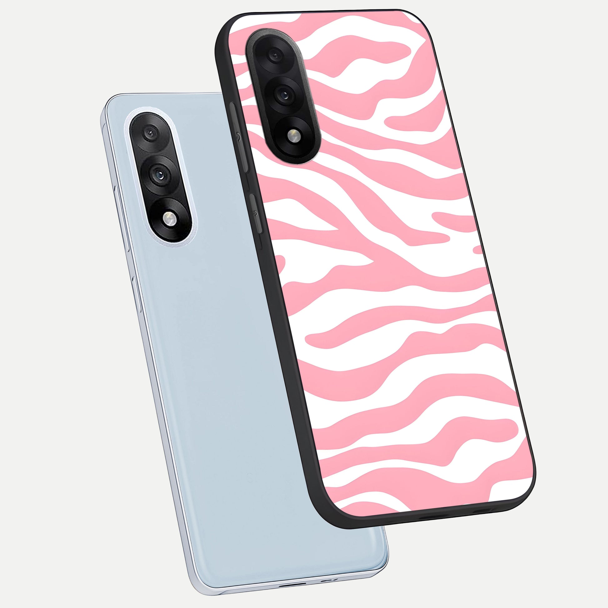  Blush Zebra Flow phone case For Oneplus Nord 5 showing premium glass back cover with detailed artwork