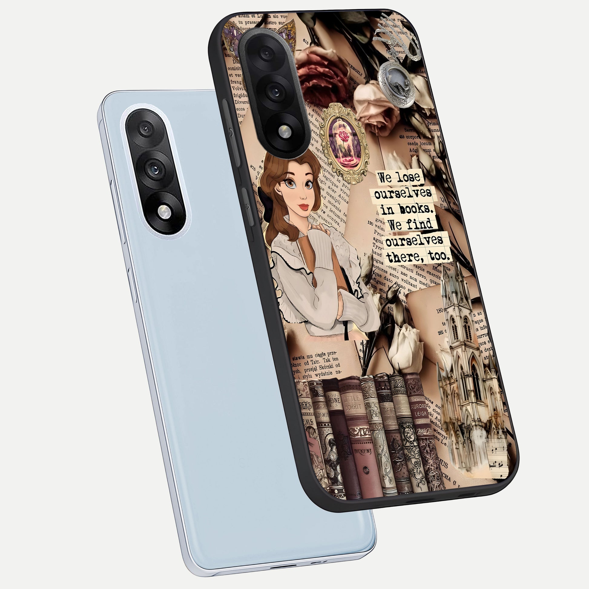  Bookish Dream World phone case For Oneplus Nord 5 showing premium glass back cover with detailed artwork