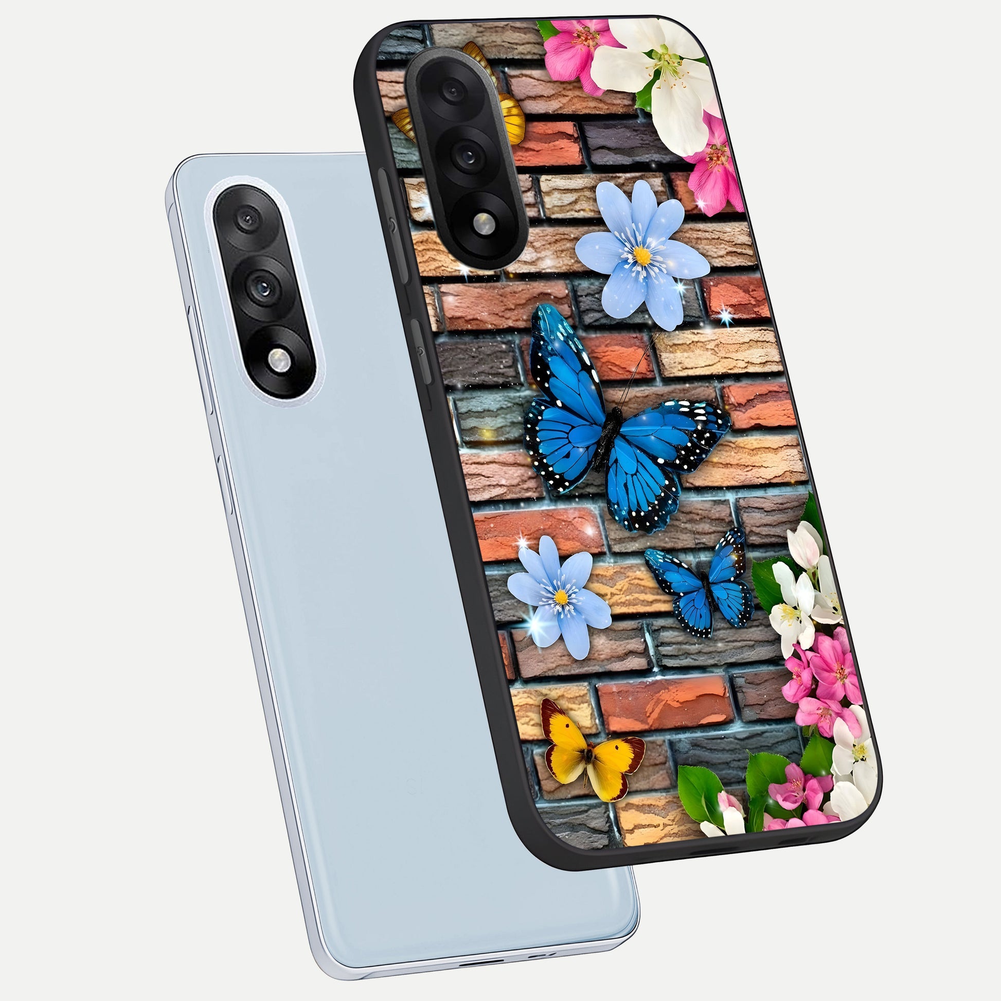  Brick Bloom Flight phone case For Oneplus Nord 5 showing premium glass back cover with detailed artwork