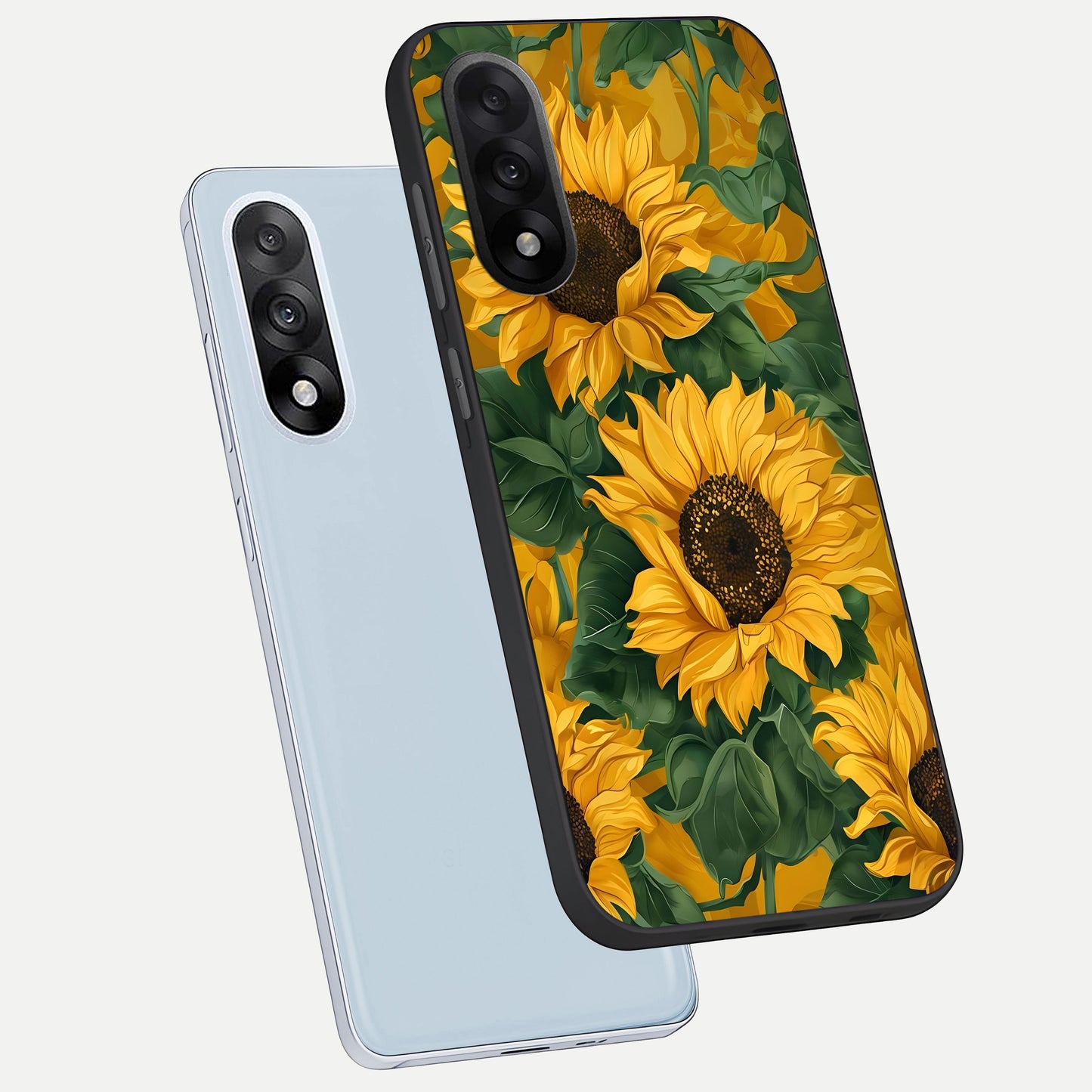  Bright Sunflower Bloom phone case For Oneplus Nord 5 showing premium glass back cover with detailed artwork