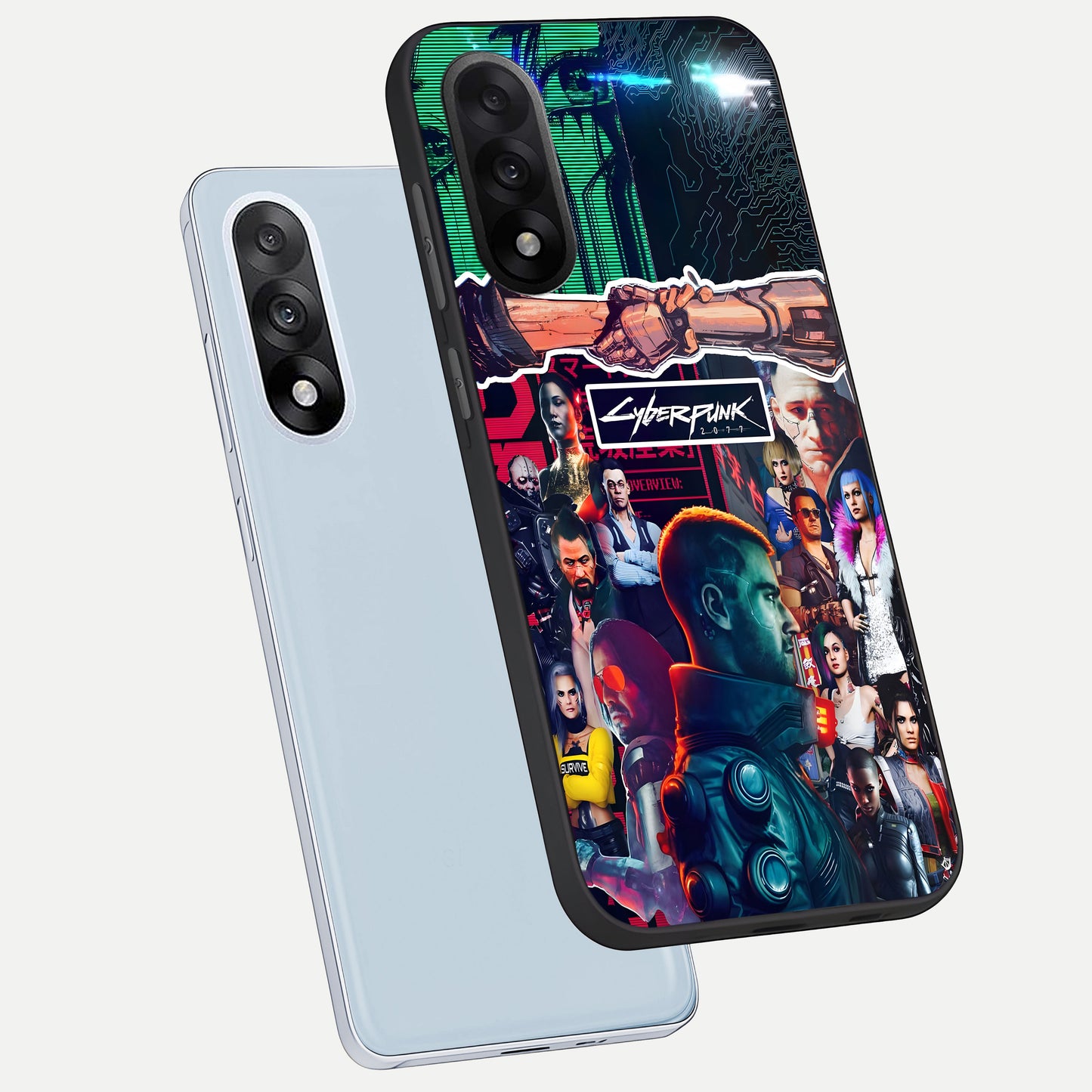  CYBERPUNK Legacy phone case For Oneplus Nord 5 showing premium glass back cover with detailed artwork