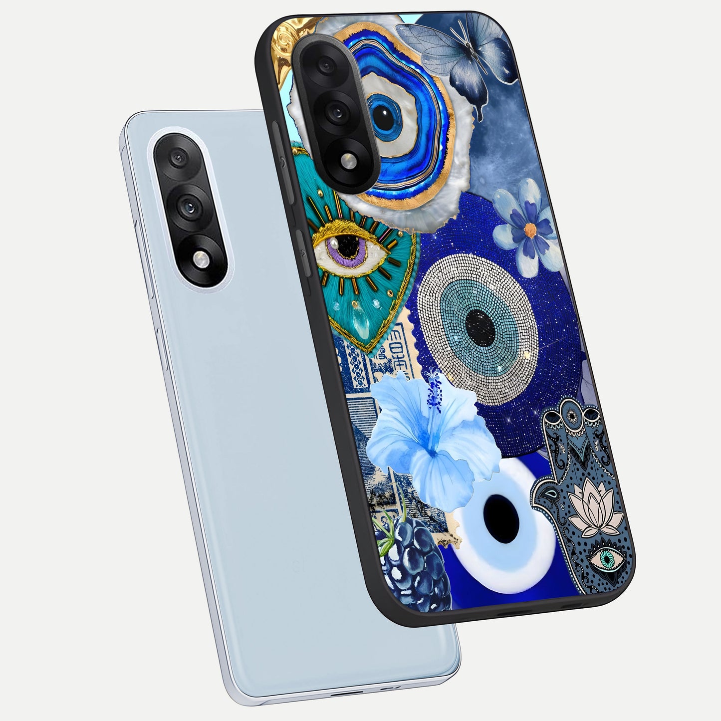  Celestial Blue Vision phone case For Oneplus Nord 5 showing premium glass back cover with detailed artwork