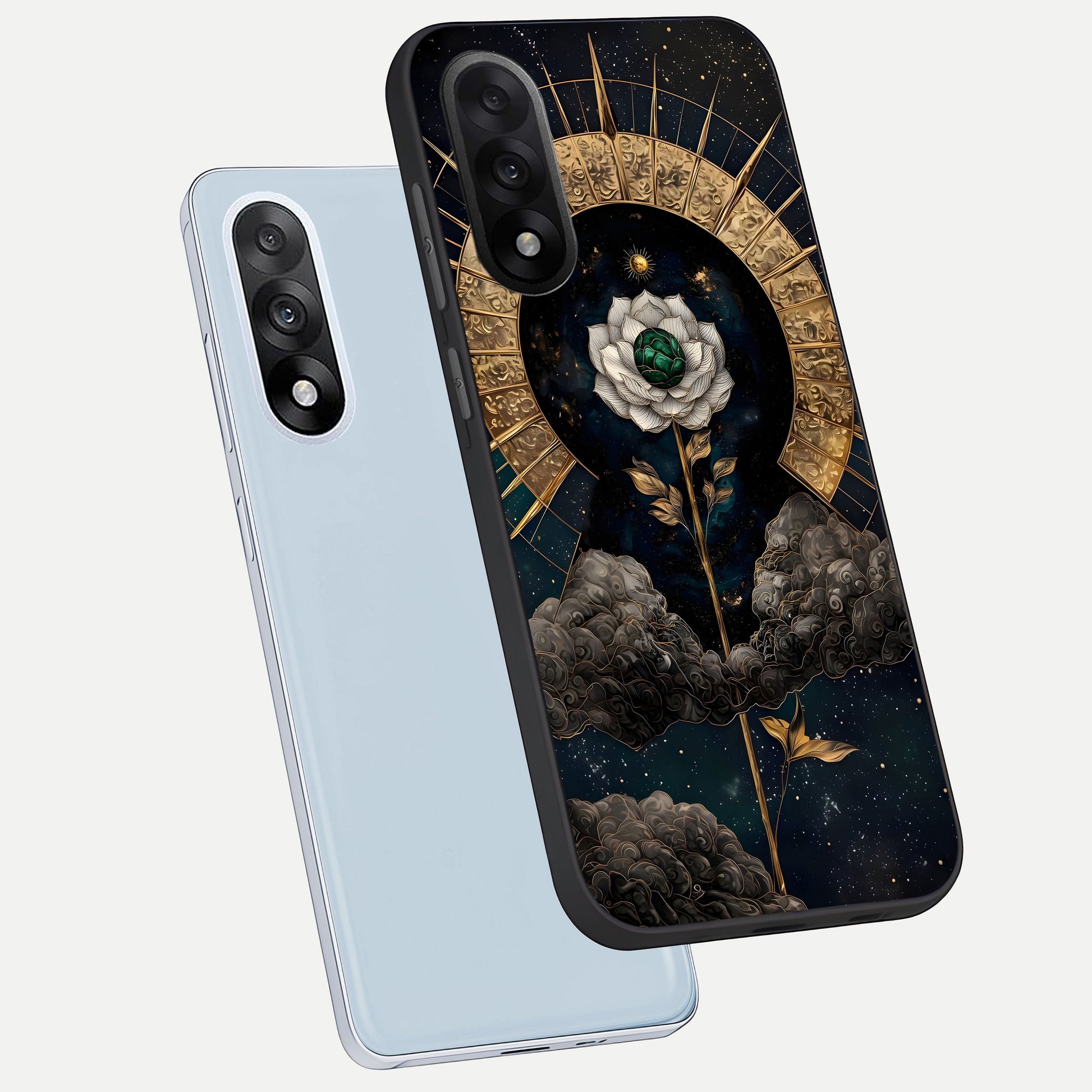  Celestial Lotus Morang phone case For Oneplus Nord 5 showing premium glass back cover with detailed artwork