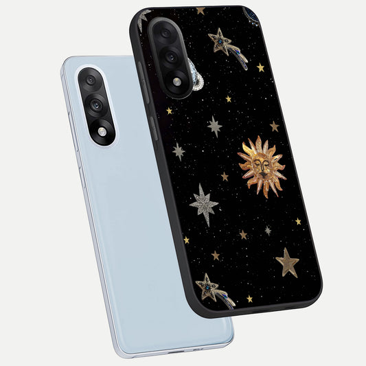  Celestial Moon With Stars phone case For Oneplus Nord 5 showing premium glass back cover with detailed artwork