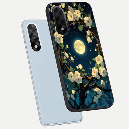  Celestial Moon And Flower phone case For Oneplus Nord 5 showing premium glass back cover with detailed artwork