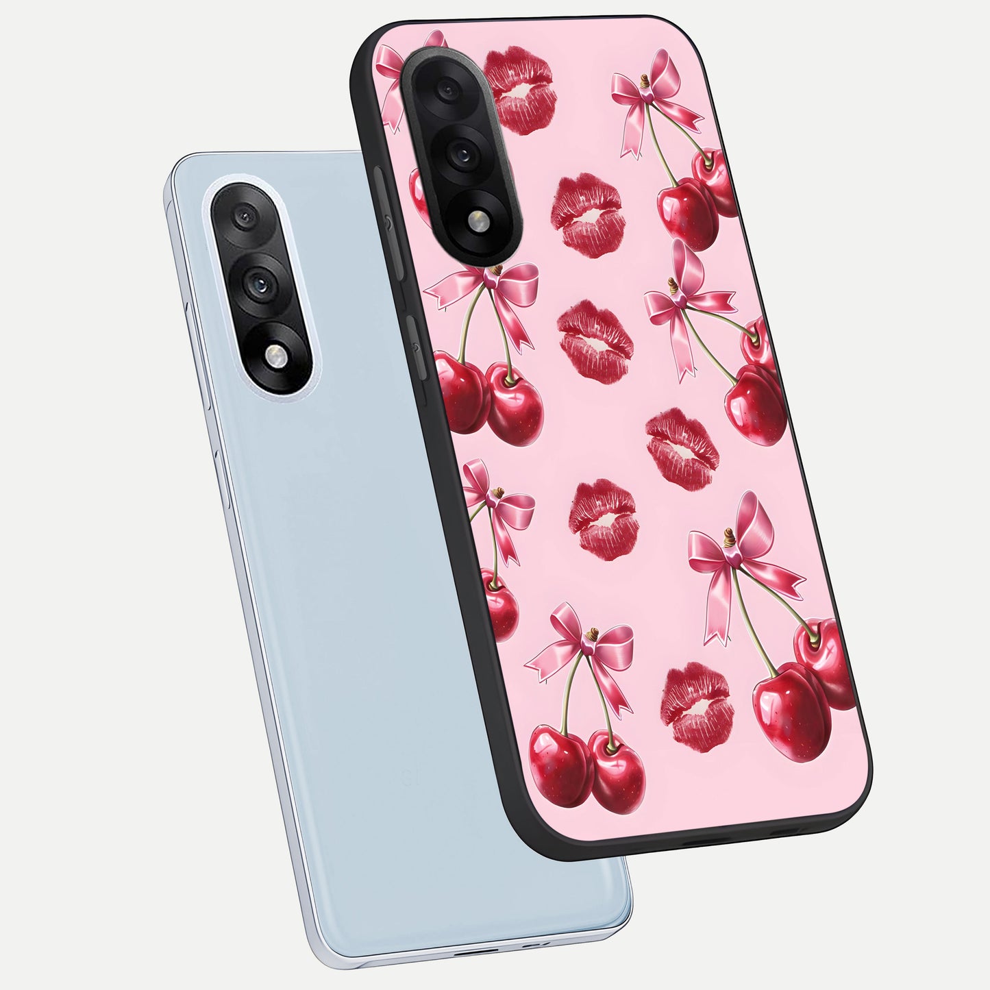  Cherry With Lips phone case For Oneplus Nord 5 showing premium glass back cover with detailed artwork