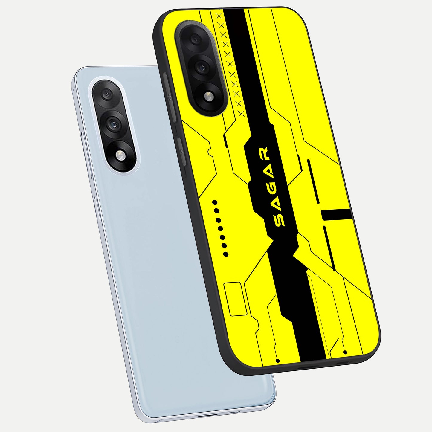  Circuit CYBERPUNK Custom Name phone case For Oneplus Nord 5 showing premium glass back cover with detailed artwork