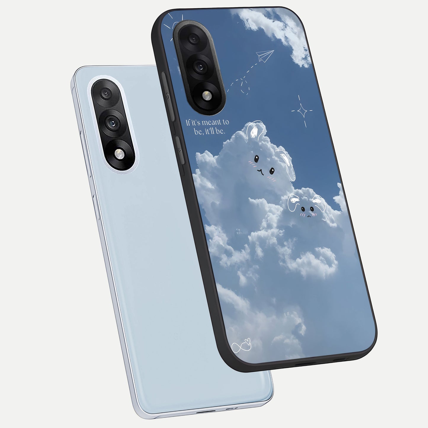 Cloud Bunny Dreams phone case For Oneplus Nord 5 showing premium glass back cover with detailed artwork