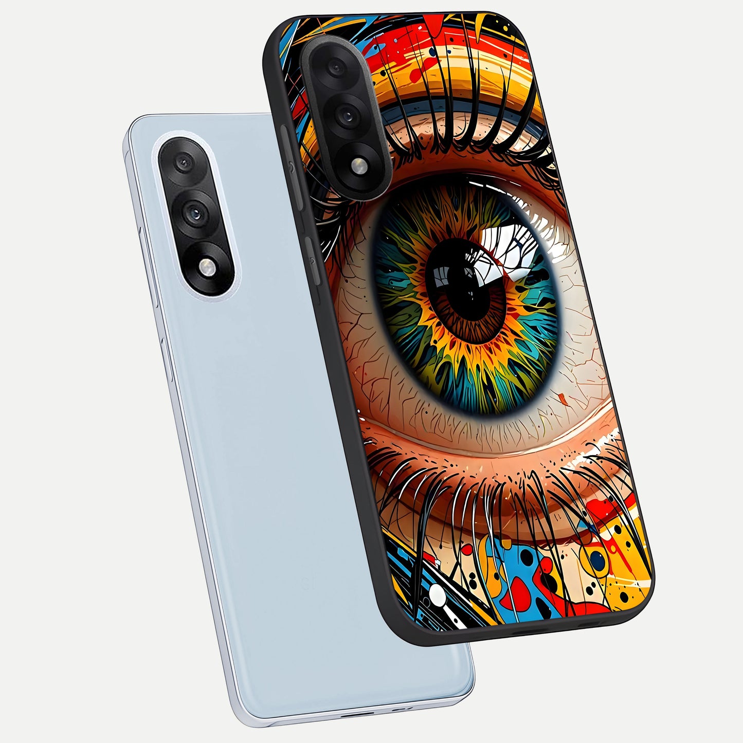  Colorful Eye phone case For Oneplus Nord 5 showing premium glass back cover with detailed artwork