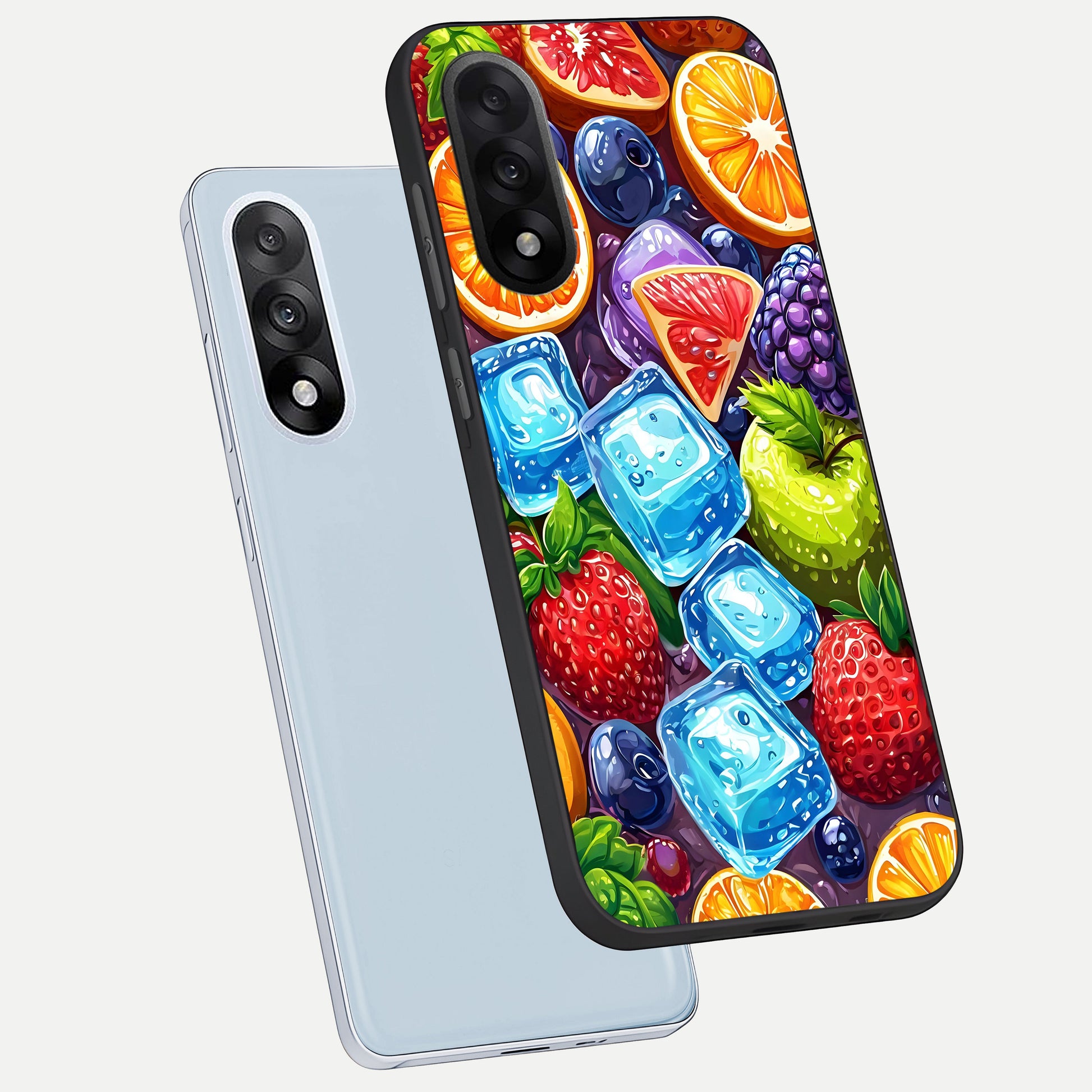  Colorful Fruits with Ice phone case For Oneplus Nord 5 showing premium glass back cover with detailed artwork