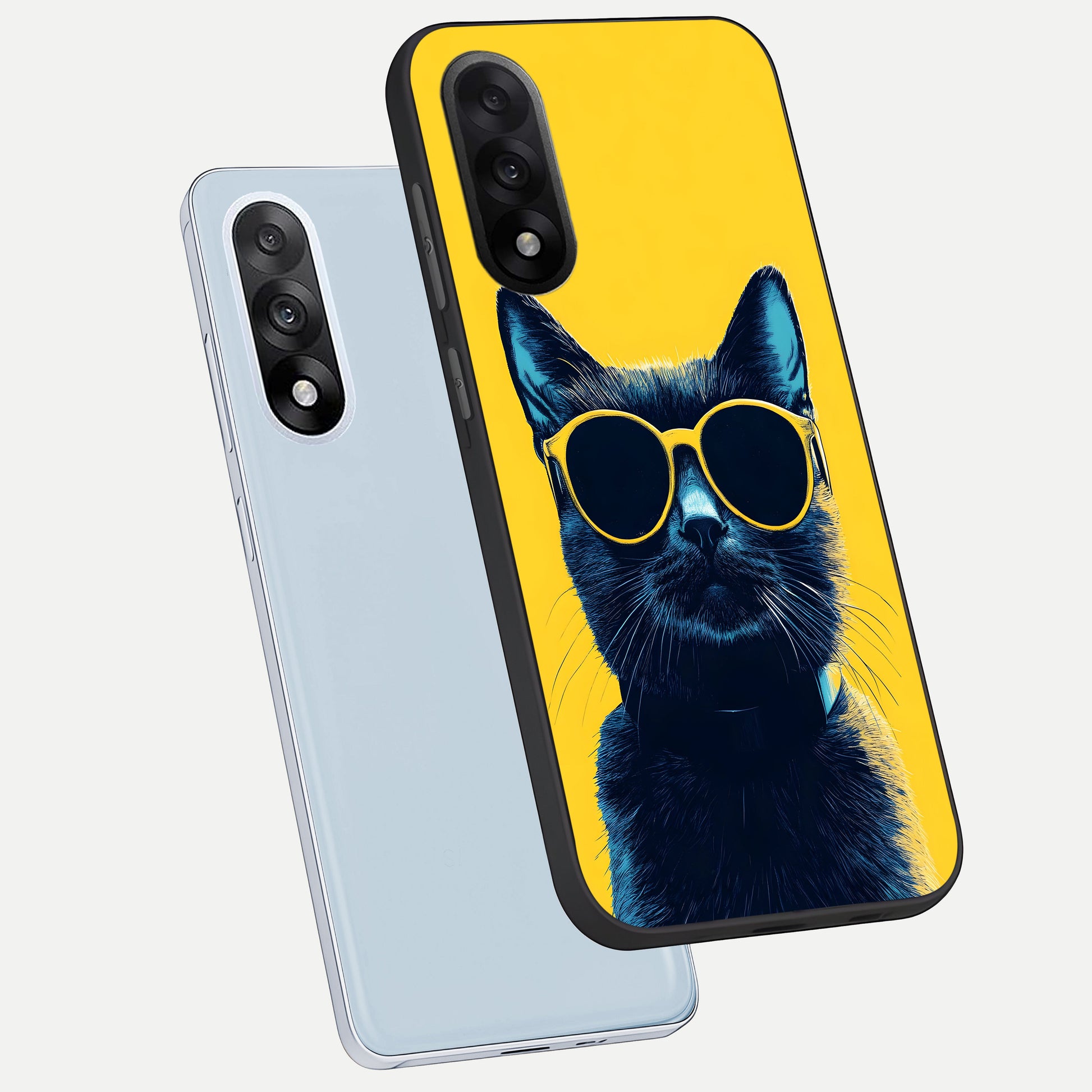  Cool Cat Vibes phone case For Oneplus Nord 5 showing premium glass back cover with detailed artwork