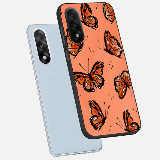  Coral Wing Butterfly phone case For Oneplus Nord 5 showing premium glass back cover with detailed artwork