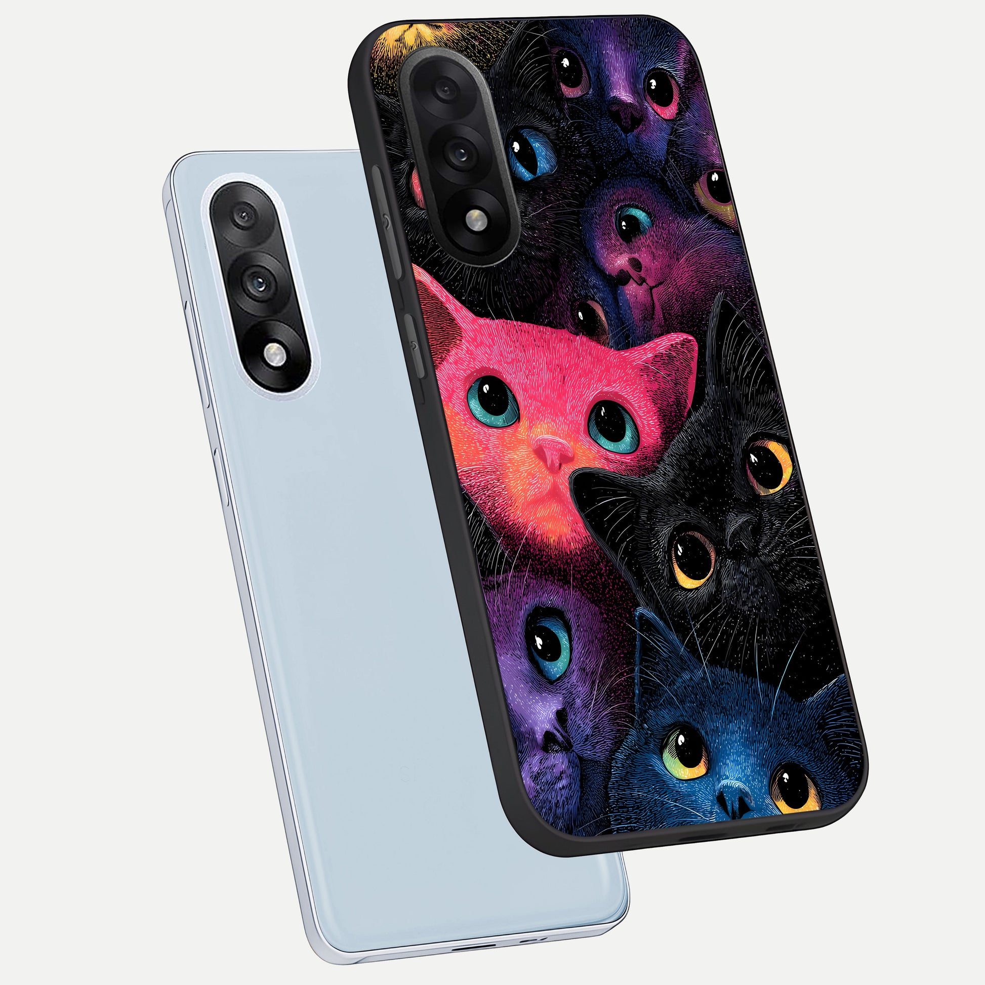  Cosmic Cats Dreams phone case For Oneplus Nord 5 showing premium glass back cover with detailed artwork