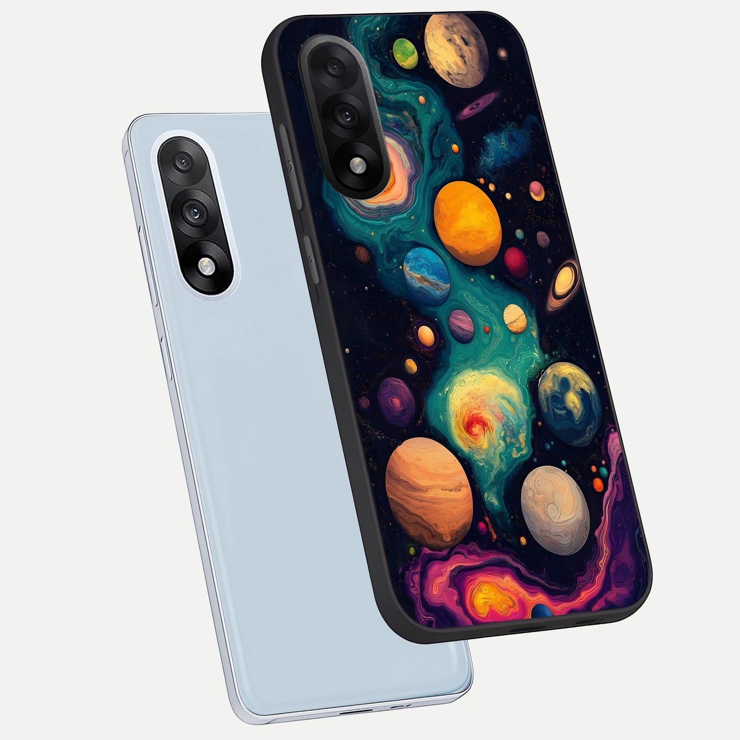  Cosmic Planet Journey phone case For Oneplus Nord 5 showing premium glass back cover with detailed artwork