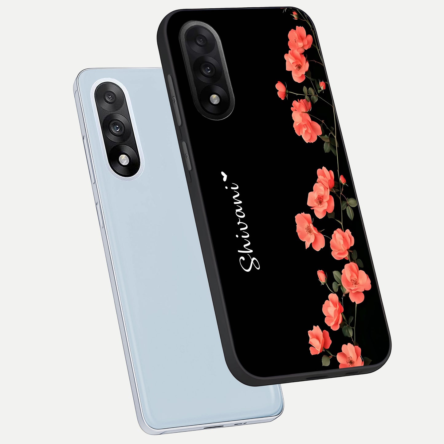  Crimson Bloom Grace Custom Name phone case For Oneplus Nord 5 showing premium glass back cover with detailed artwork