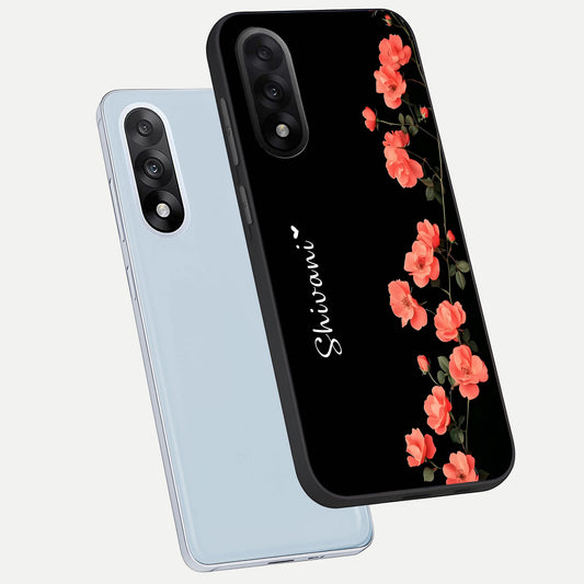  Crimson Bloom Grace Custom Name phone case For Oneplus Nord 5 showing premium glass back cover with detailed artwork