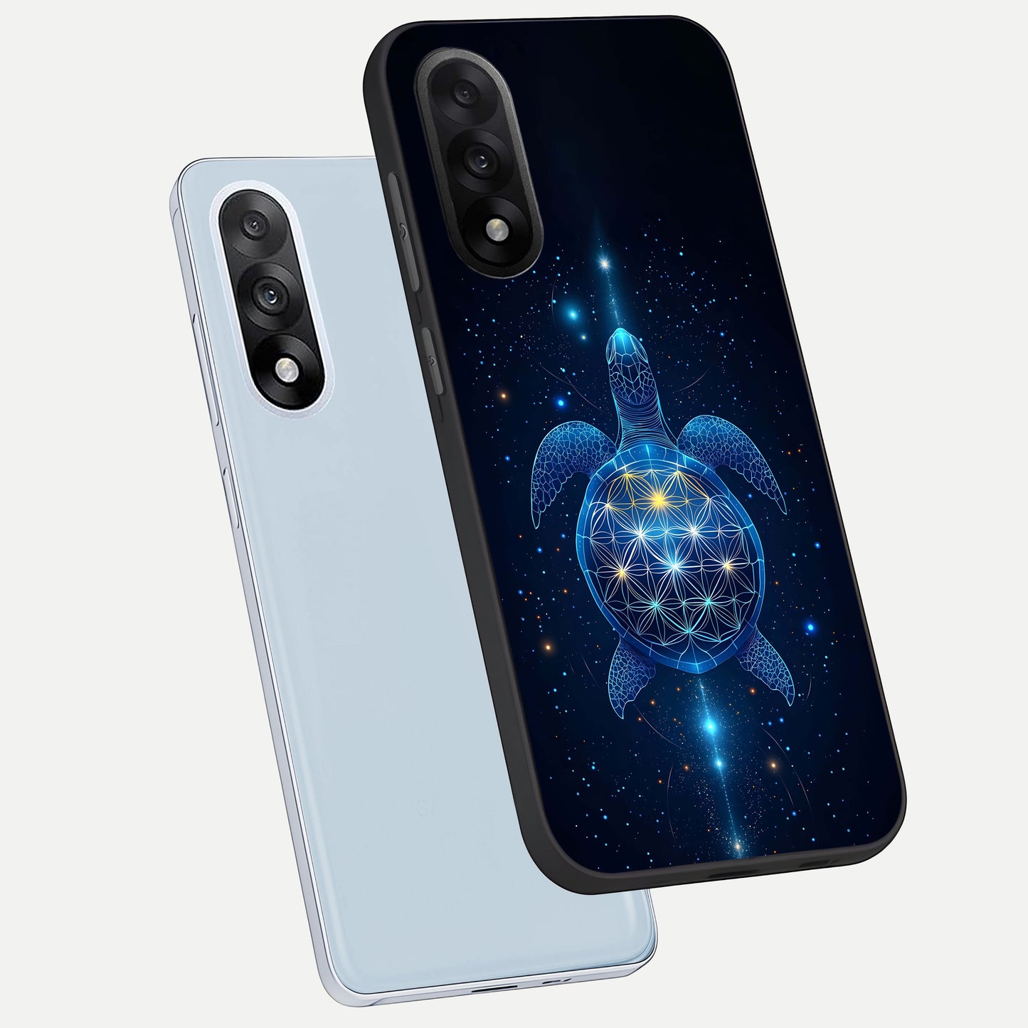  Crimson Blue Turtle phone case For Oneplus Nord 5 showing premium glass back cover with detailed artwork