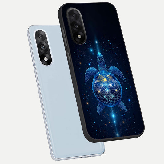  Crimson Blue Turtle phone case For Oneplus Nord 5 showing premium glass back cover with detailed artwork