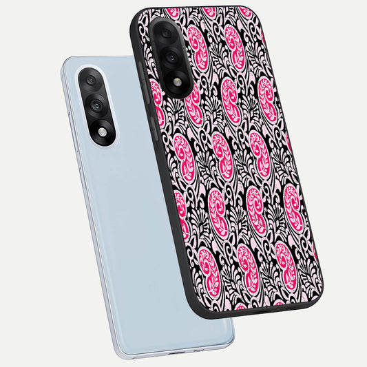  Crimson Paisley Charm phone case For Oneplus Nord 5 showing premium glass back cover with detailed artwork
