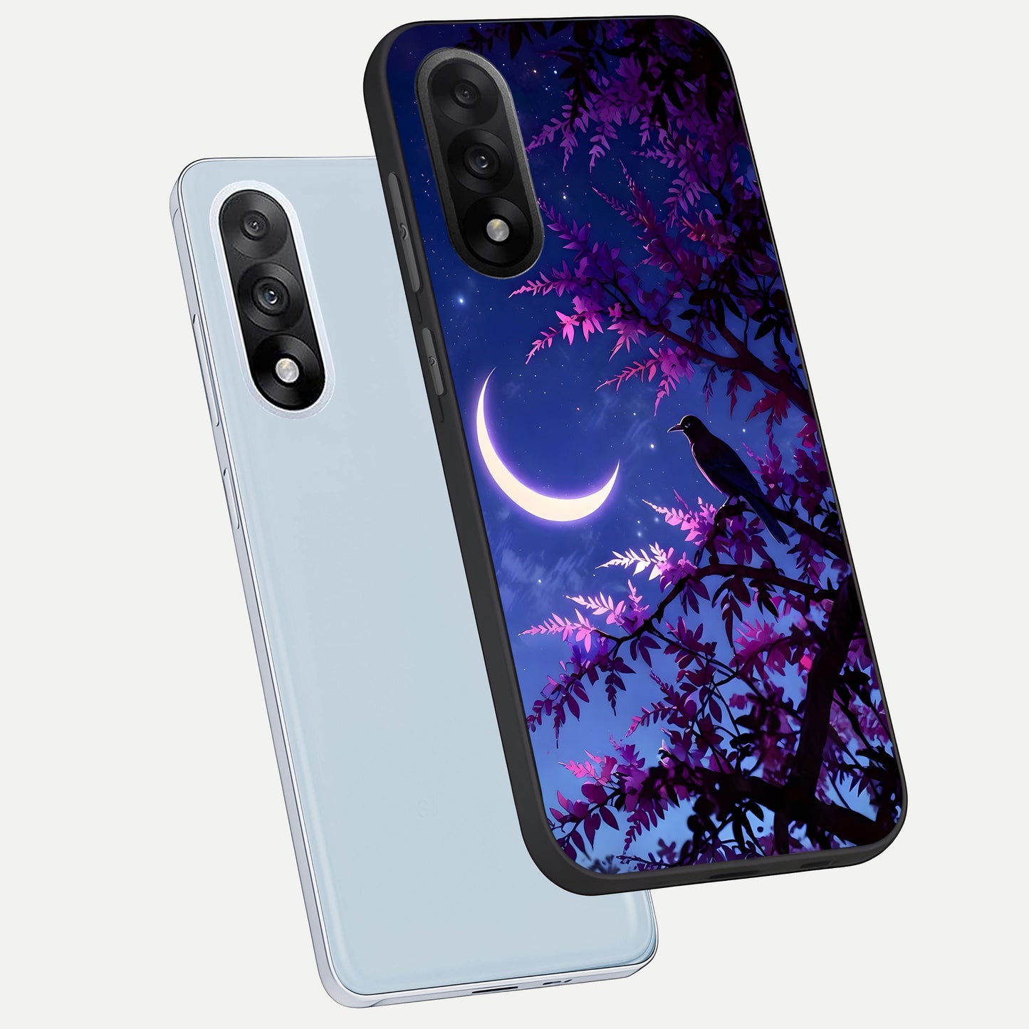  Crow And Moon Scenery phone case For Oneplus Nord 5 showing premium glass back cover with detailed artwork