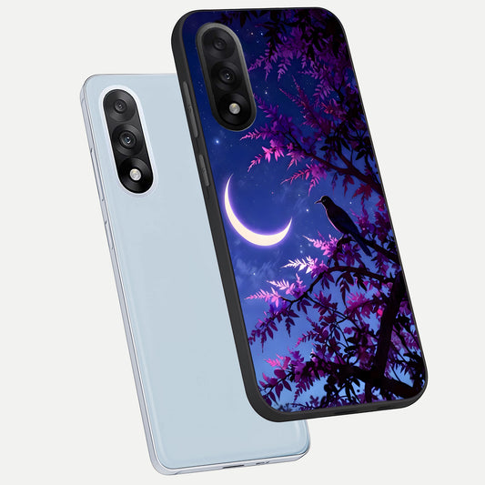  Crow And Moon Scenery phone case For Oneplus Nord 5 showing premium glass back cover with detailed artwork