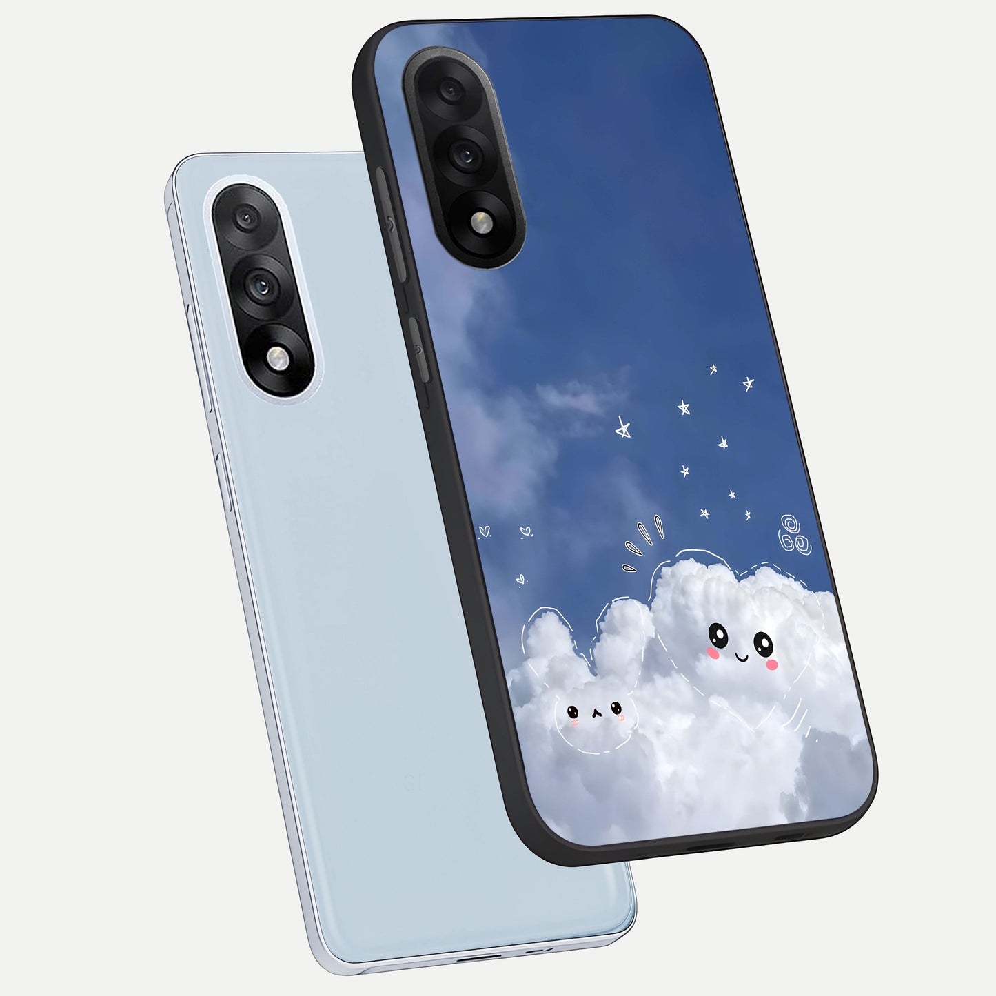  Cute Blossom Cloud phone case For Oneplus Nord 5 showing premium glass back cover with detailed artwork