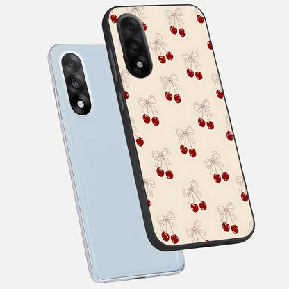  Cute Cherry Pattern phone case For Oneplus Nord 5 showing premium glass back cover with detailed artwork