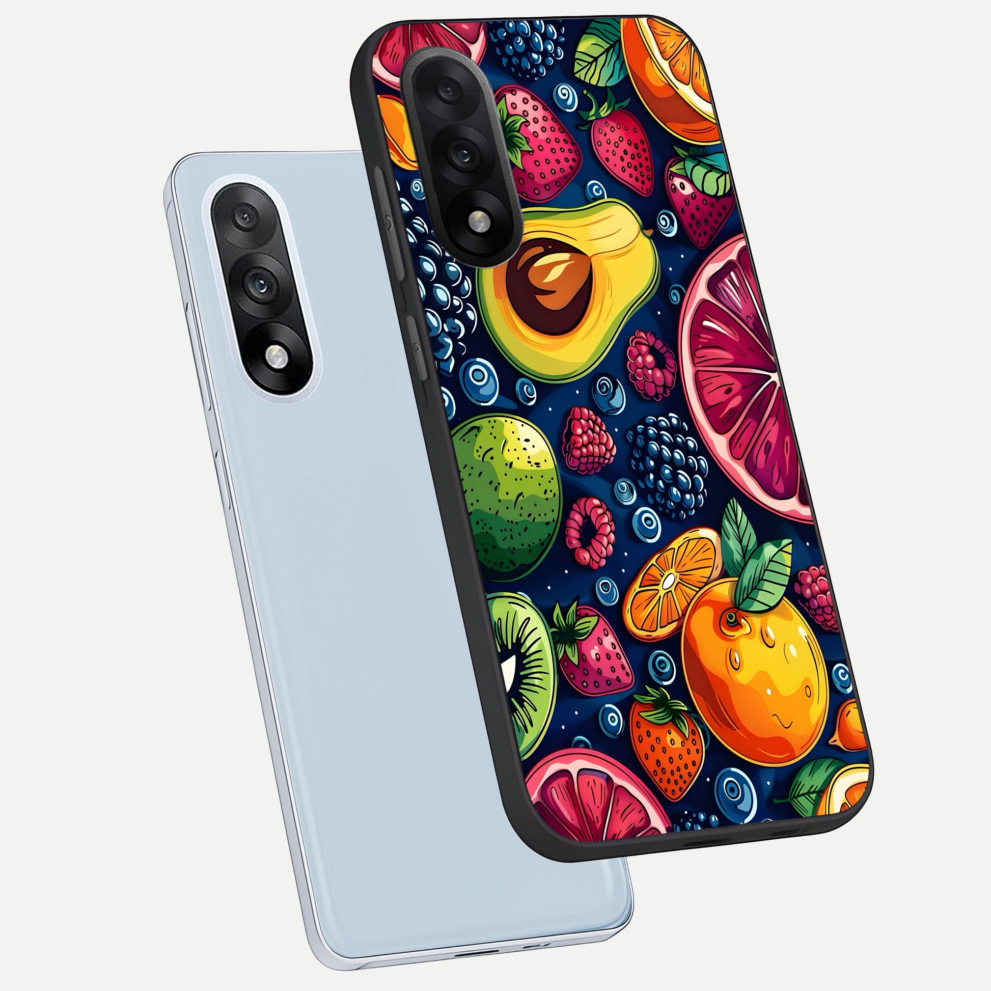  Cute Fruits Art phone case For Oneplus Nord 5 showing premium glass back cover with detailed artwork