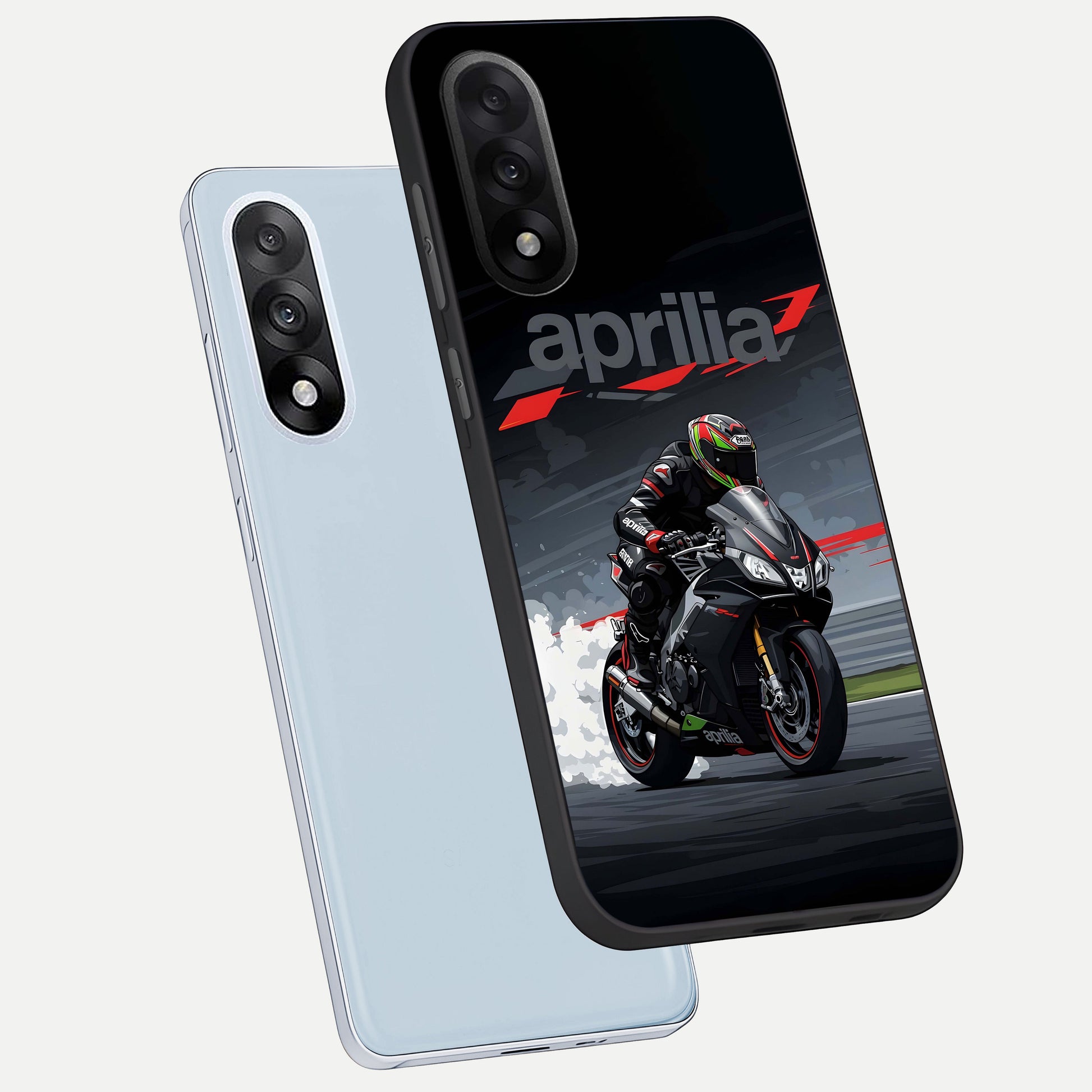  Dark Aprilla phone case For Oneplus Nord 5 showing premium glass back cover with detailed artwork