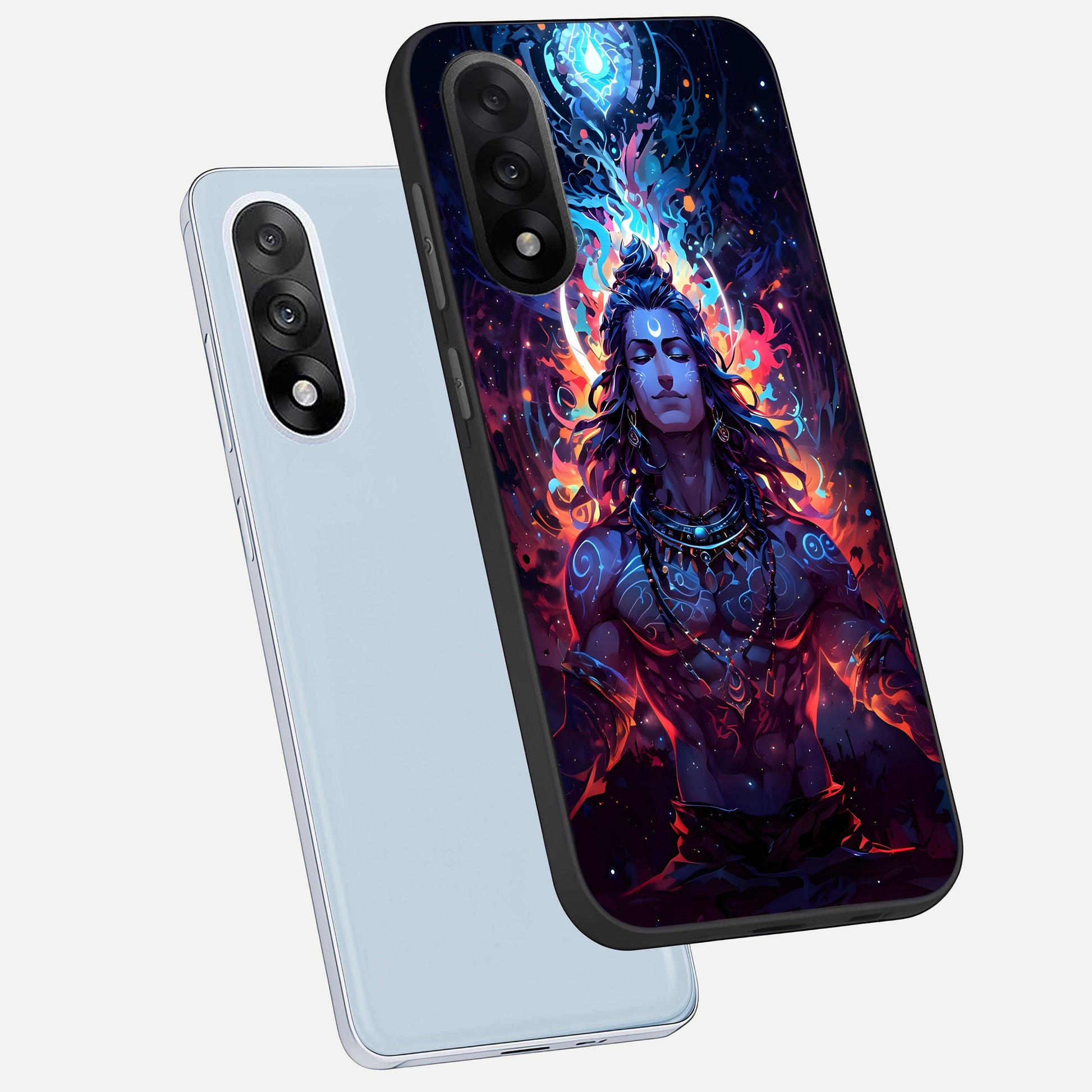  Divine Fire Shiv phone case For Oneplus Nord 5 showing premium glass back cover with detailed artwork