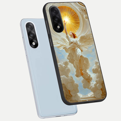  Divine Light Angel phone case For Oneplus Nord 5 showing premium glass back cover with detailed artwork