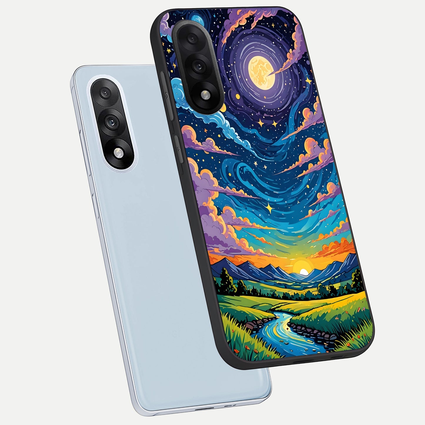  Dreamy Night Landscape phone case For Oneplus Nord 5 showing premium glass back cover with detailed artwork