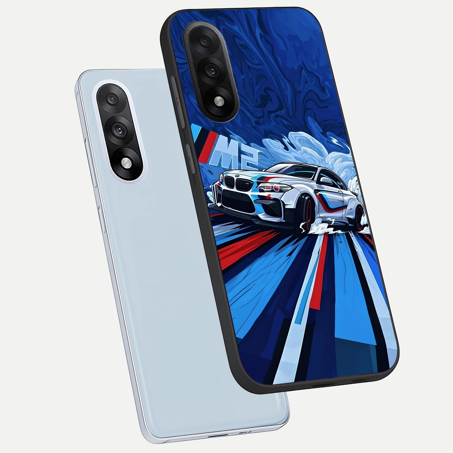  Drift Power Rush phone case For Oneplus Nord 5 showing premium glass back cover with detailed artwork