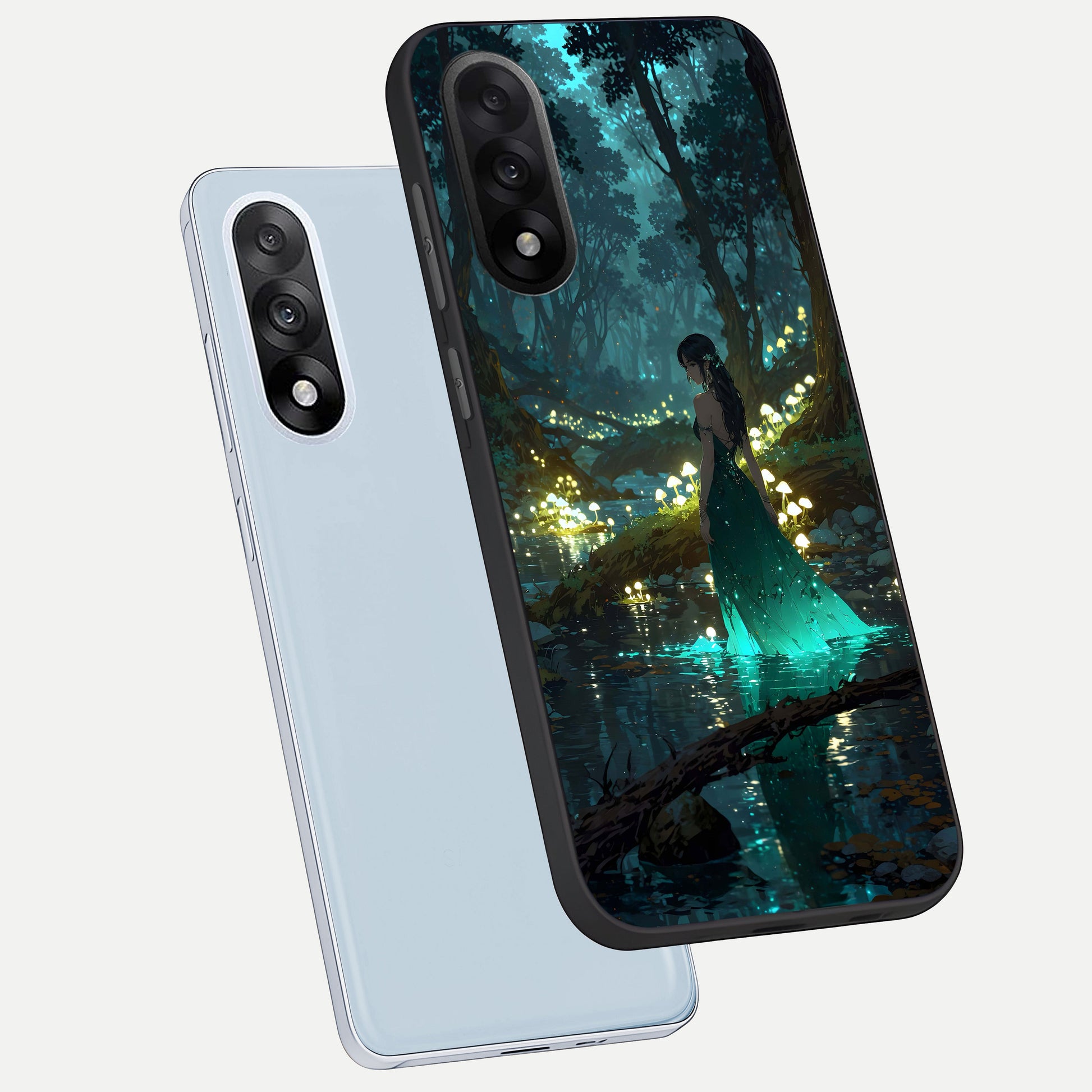  Enchanted Forest Glow phone case For Oneplus Nord 5 showing premium glass back cover with detailed artwork