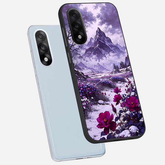  Flower Mountain View phone case For Oneplus Nord 5 showing premium glass back cover with detailed artwork
