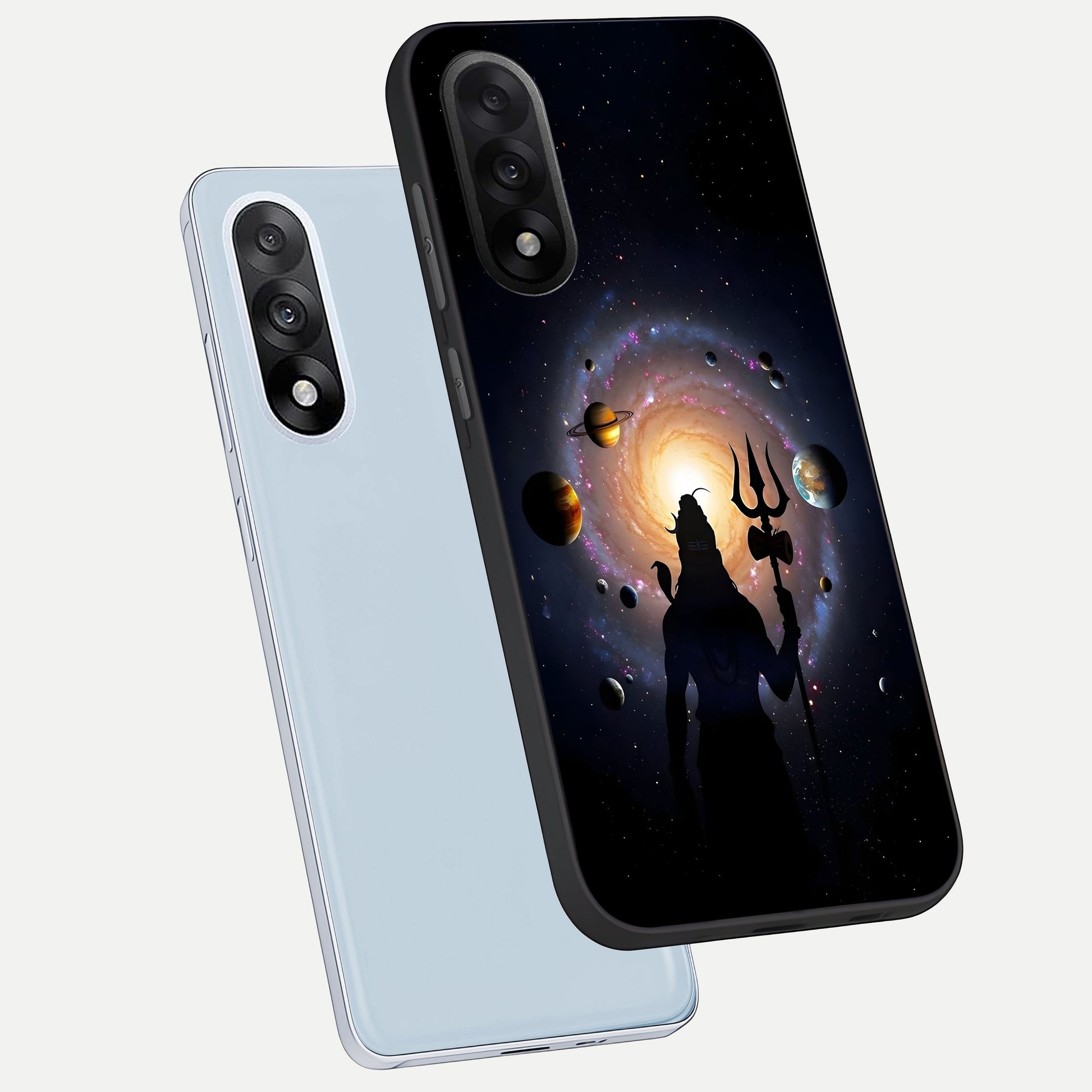  Galactic Shiva Vision phone case For Oneplus Nord 5 showing premium glass back cover with detailed artwork