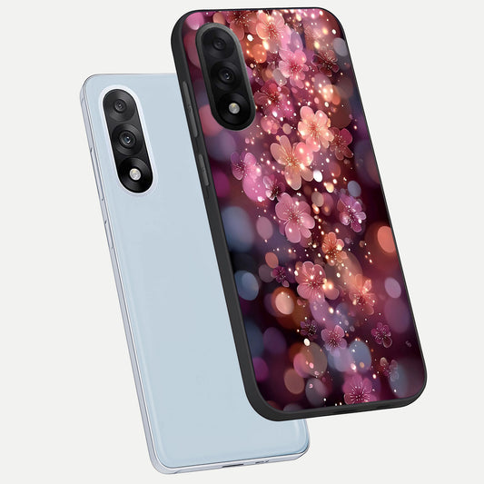  Glowing Petal Bliss phone case For Oneplus Nord 5 showing premium glass back cover with detailed artwork