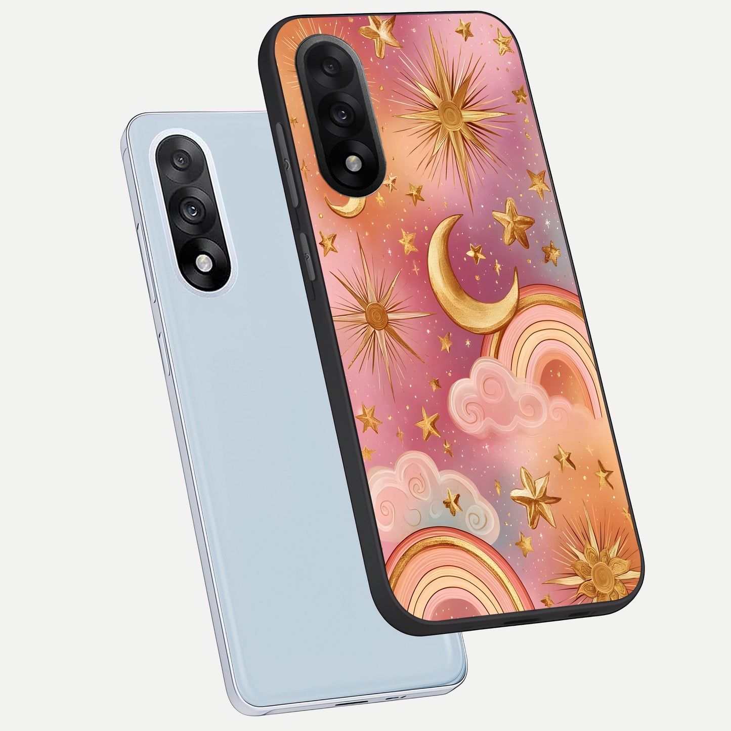  Golden Celestial Dreams phone case For Oneplus Nord 5 showing premium glass back cover with detailed artwork