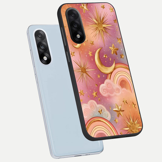  Golden Celestial Dreams phone case For Oneplus Nord 5 showing premium glass back cover with detailed artwork
