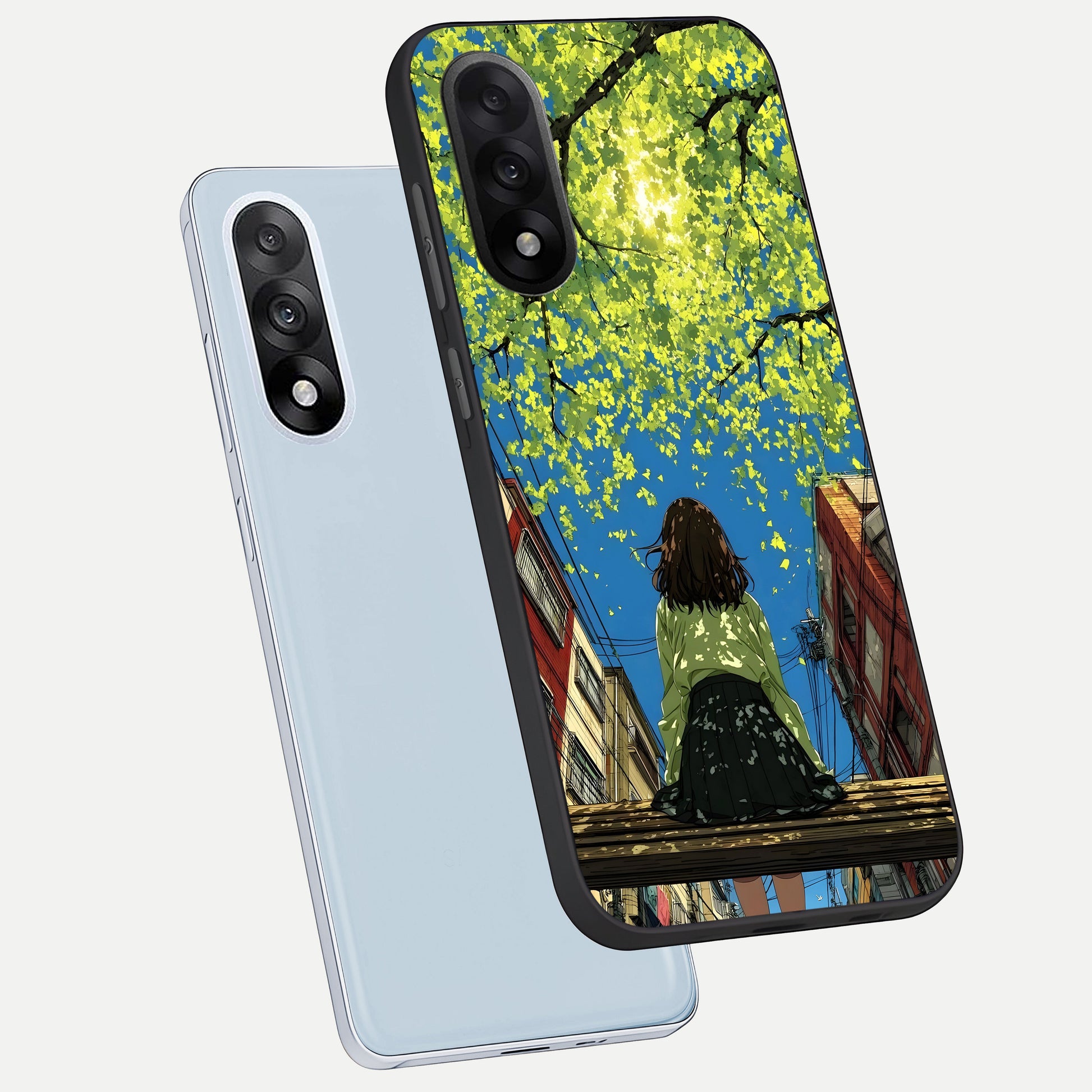  Golden Leaves Glow phone case For Oneplus Nord 5 showing premium glass back cover with detailed artwork