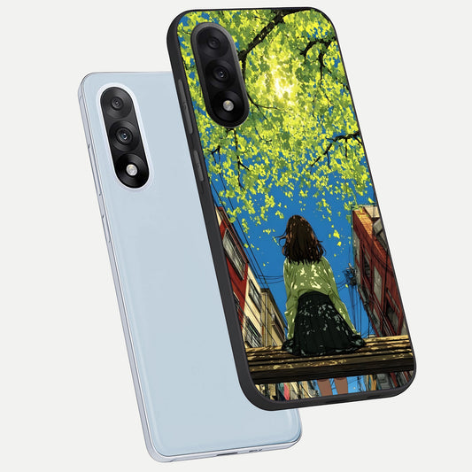  Golden Leaves Glow phone case For Oneplus Nord 5 showing premium glass back cover with detailed artwork