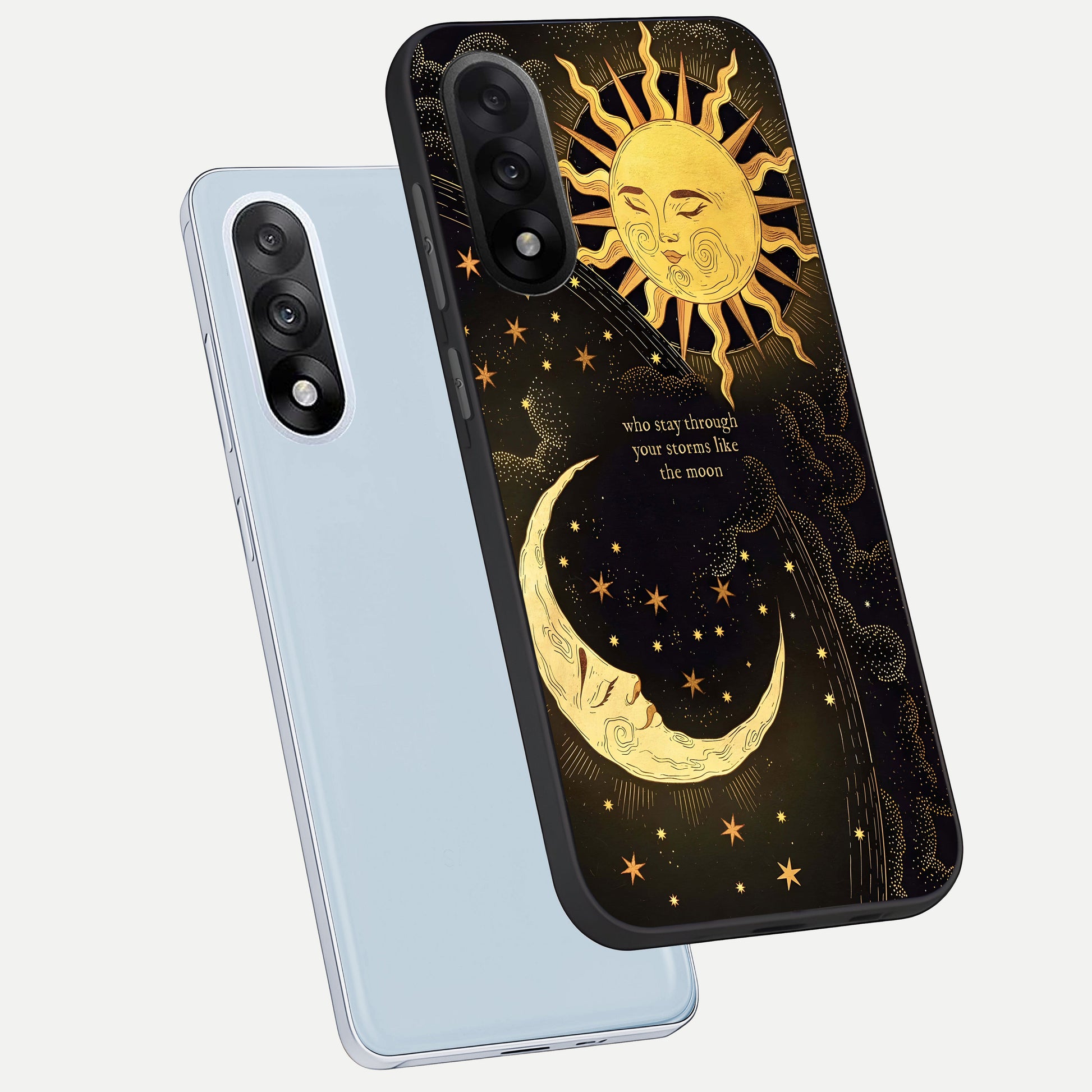  Golden Lunar Love phone case For Oneplus Nord 5 showing premium glass back cover with detailed artwork