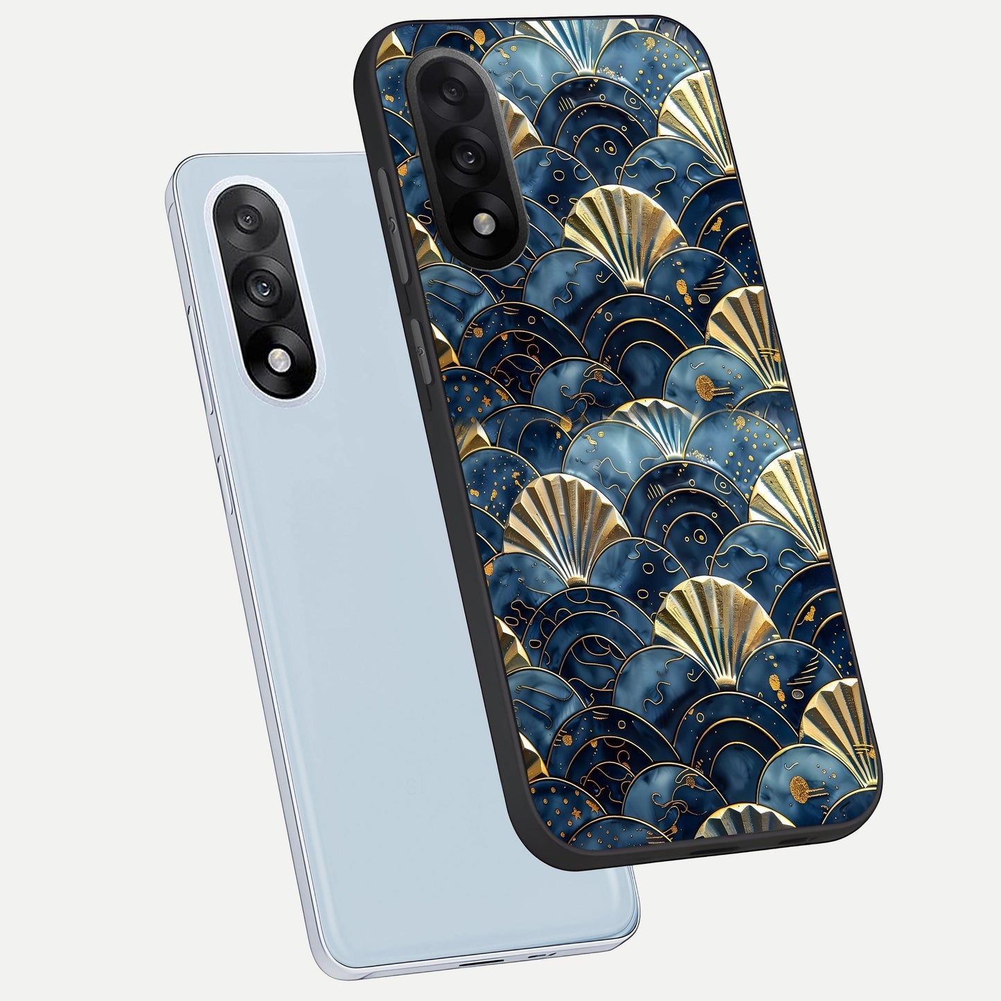  Golden Wave Luxe phone case For Oneplus Nord 5 showing premium glass back cover with detailed artwork