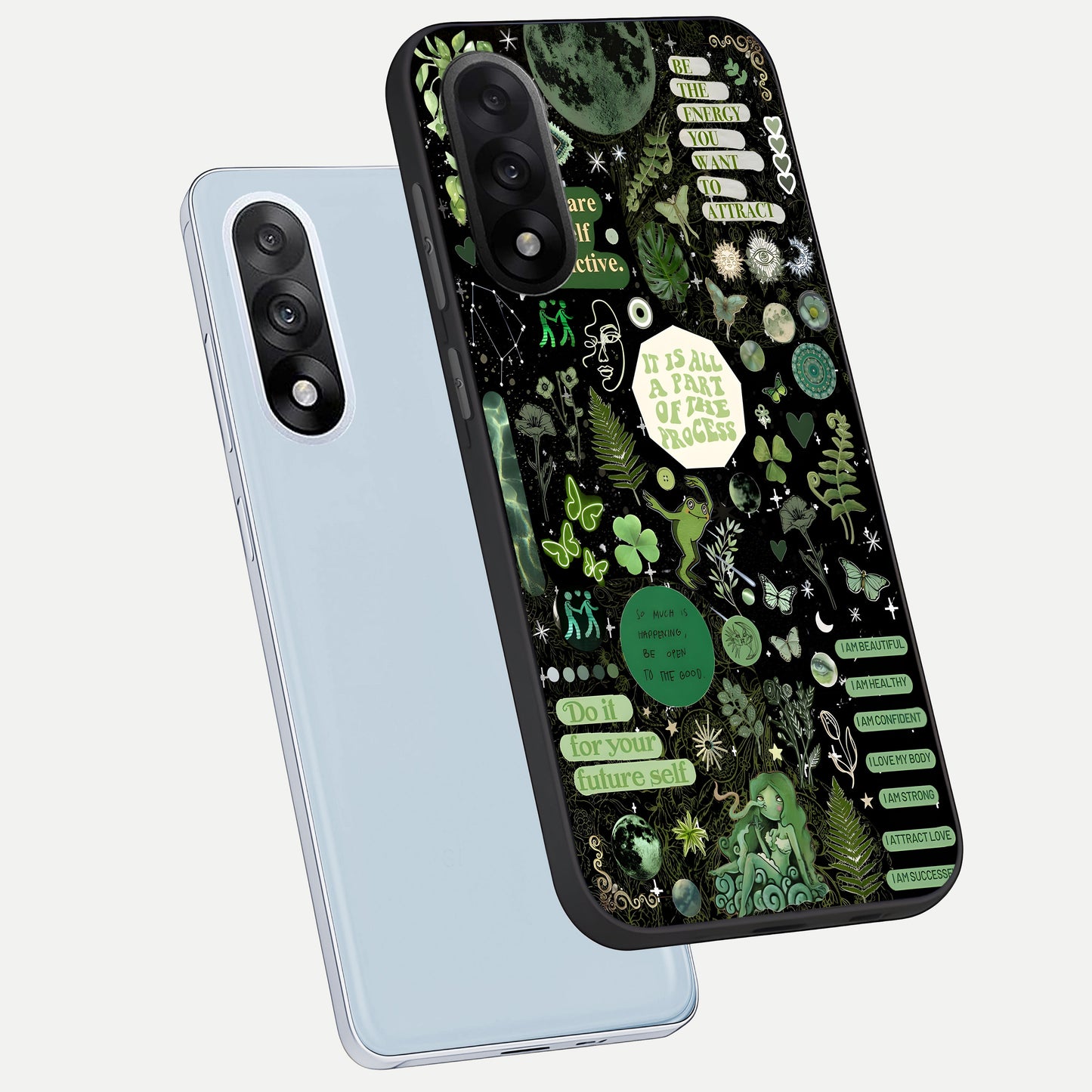  Green Mandala Pattern phone case For Oneplus Nord 5 showing premium glass back cover with detailed artwork