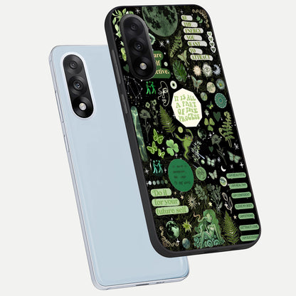  Green Mandala Pattern phone case For Oneplus Nord 5 showing premium glass back cover with detailed artwork