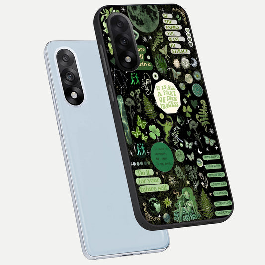  Green Mandala Pattern phone case For Oneplus Nord 5 showing premium glass back cover with detailed artwork